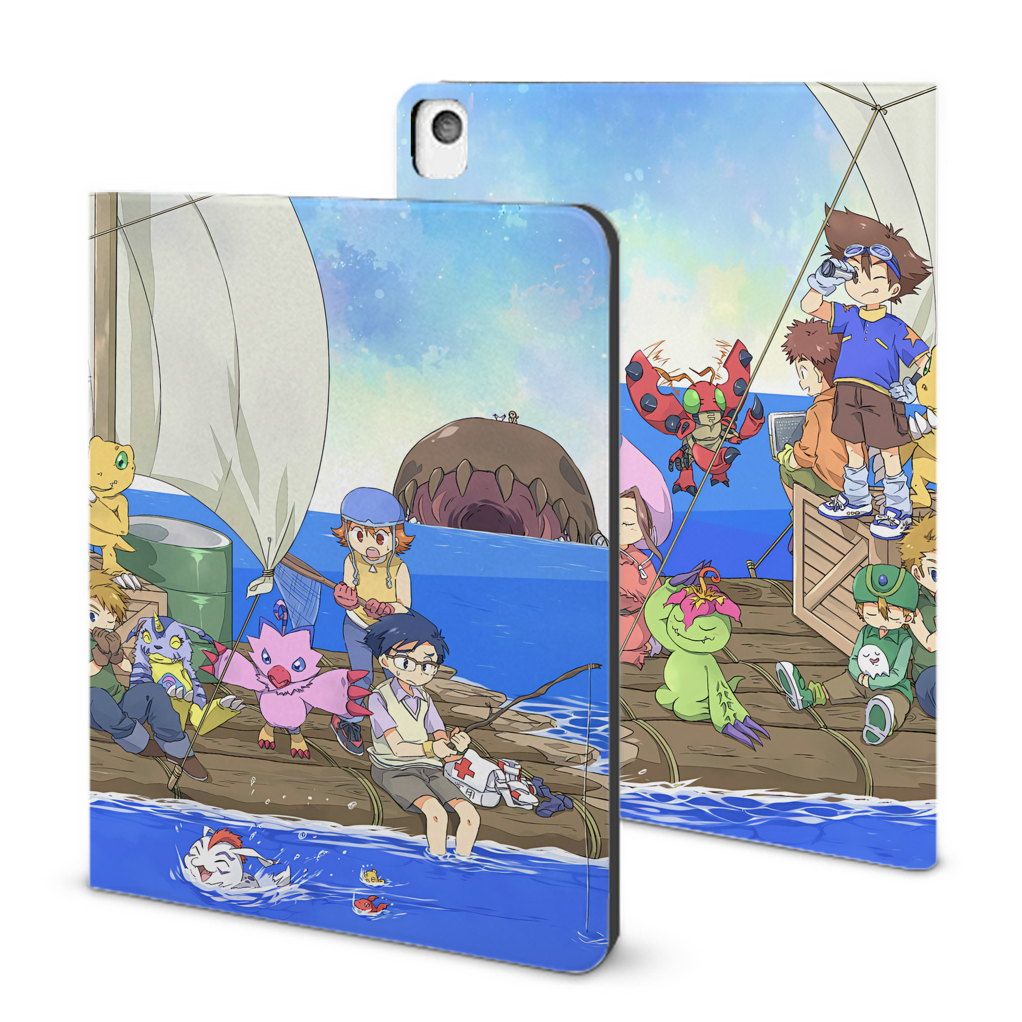 （画像用） Digimon デジタルモンスター/デジモン IPadケース ペンホルダー付き ブックスタイルデザイン